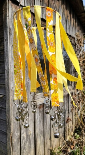 Stoff windspiel gelb mix - windspiel,