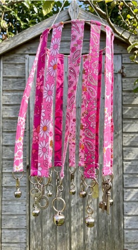 Stoff windspiel rosa mix - stoff,